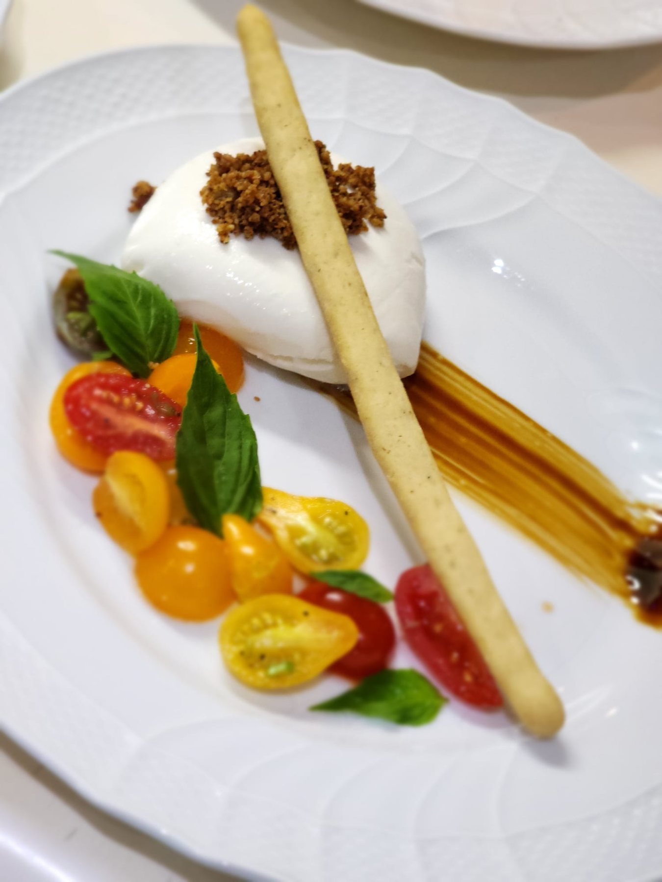 Burrata and heirloom tomatoes