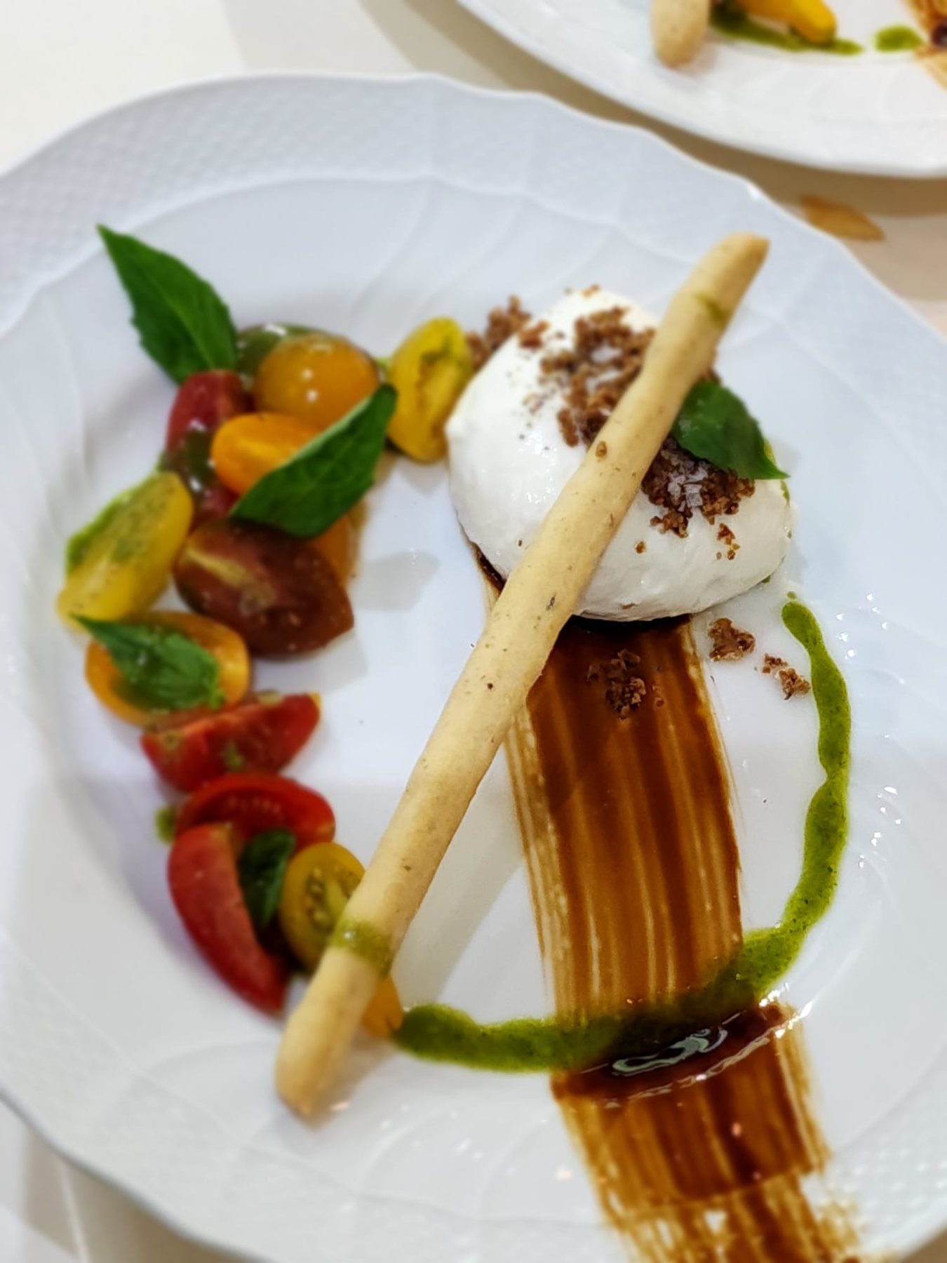 Burrata with marinated tomatoes