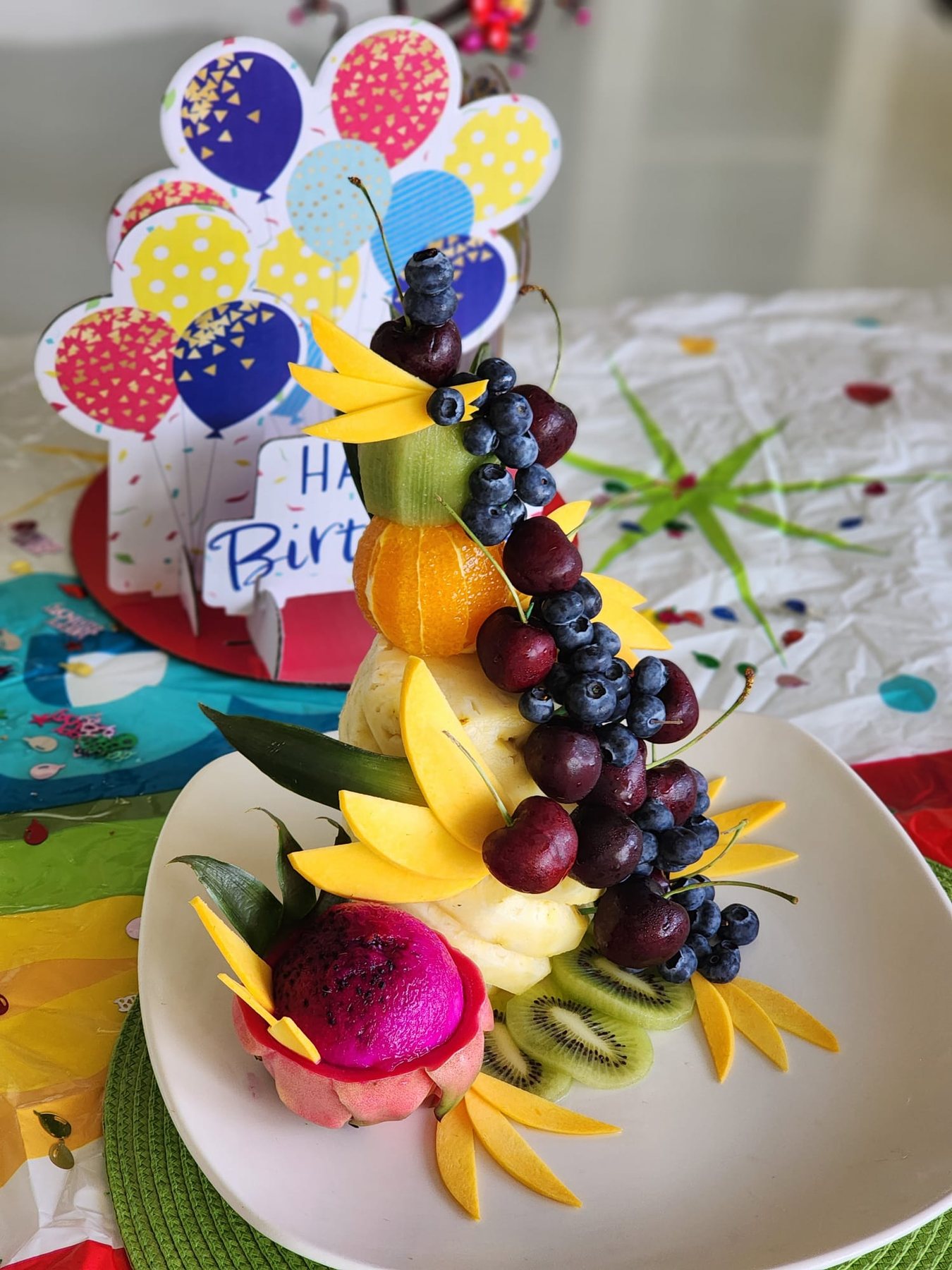 Tropical fruit sculpture